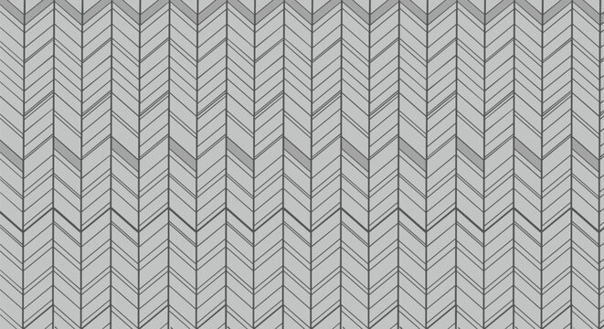 Monochrome geometric pattern of repeating chevron lines creating a sophisticated herringbone texture for textile design or background use.