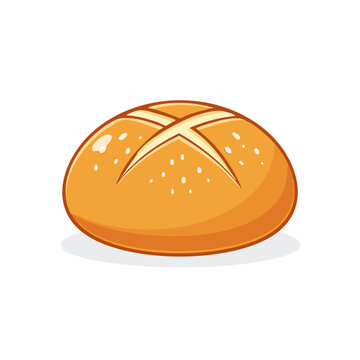 Cartoon illustration of a crusty bread roll