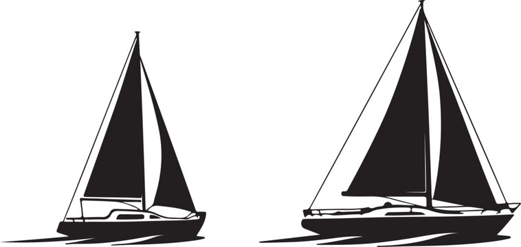 Two sailboats sailing side by side
