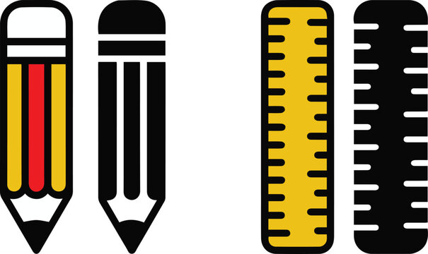 Drafting tools pencil and ruler for architecture