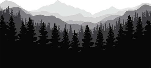 Mountain layers for holiday greeting card © Icon Stock