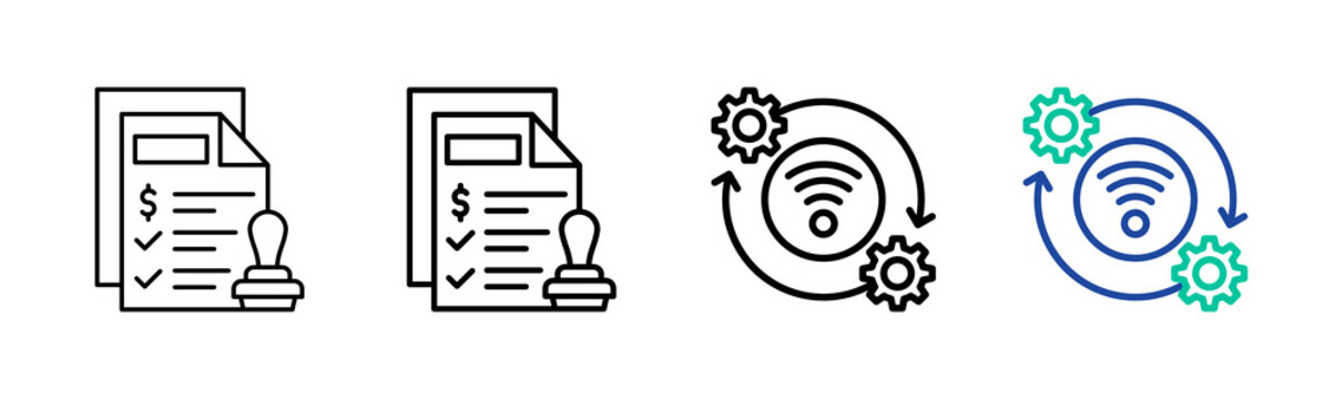 Smart Process Icon Collection Different Style Outline