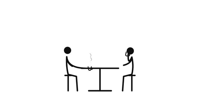 business people meeting, Best Friends Coffee Time Flat Animation
