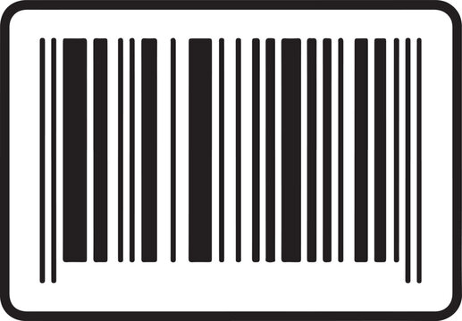 Business inventory barcode, bar code line art icon for apps and websites