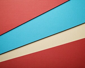 Fototapeta premium Abstract Background with Red Blue and Beige Textured Paper Layers