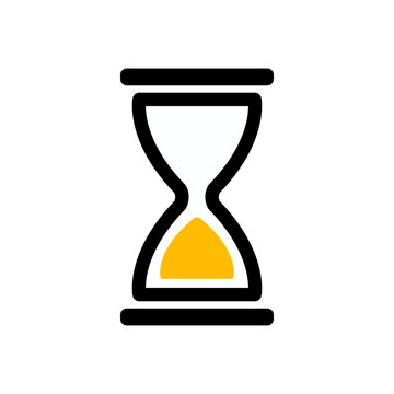 Hourglass timer symbol icon.