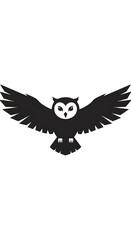 Fototapeta premium Black and white eagle in flight silhouette.