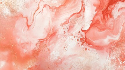 Fototapeta premium Abstract painted background with coral pink and sandy beige organic forms. generative ai