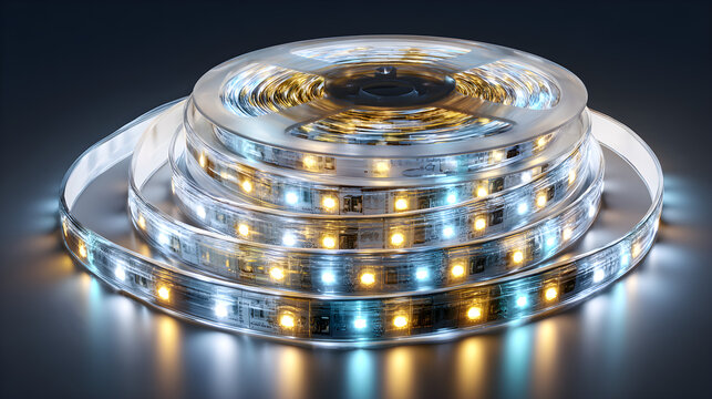 Silver CD and DVD discs forming ring on black background