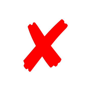 Large Red X Mark Symbol.