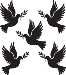 Naklejka premium Dove silhouettes