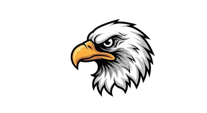 Close-up portrait of a majestic bald eagle with yellow beak.
