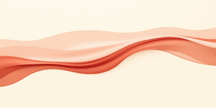 Abstract red and orange wave background features a flowing vector design with golden light curves, creating a stylish geometric shape pattern for a modern banner wallpaper backdrop illustration