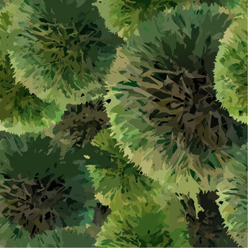 Abstract Organic Pattern of Green Hues, Emulating the Dense Texture of Forest Canopy or Mossy Surfaces
