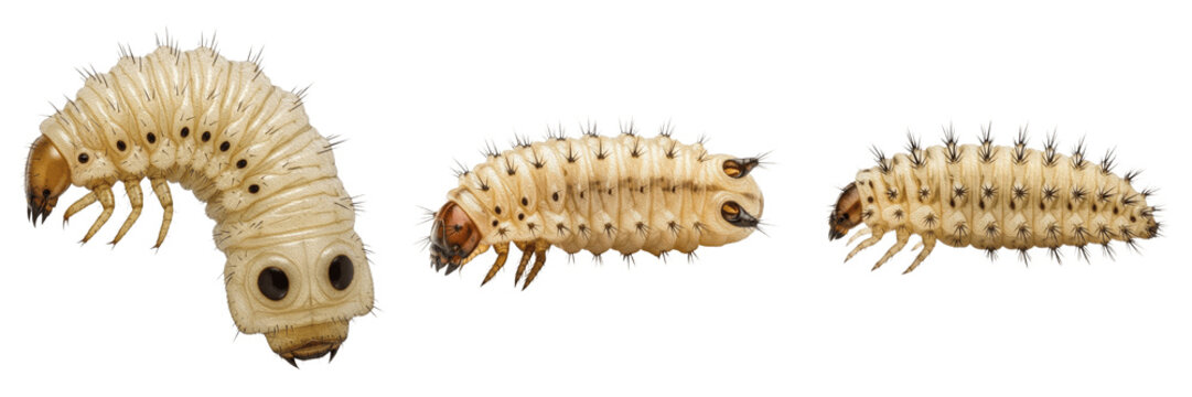 Nasal bot larva, Oestrus ovis, sheep nasal sinus cavity parasite specimen, Oestridae family, ovine nose botfly grub, ventral spine rows transverse bands, veterinary herd health management index