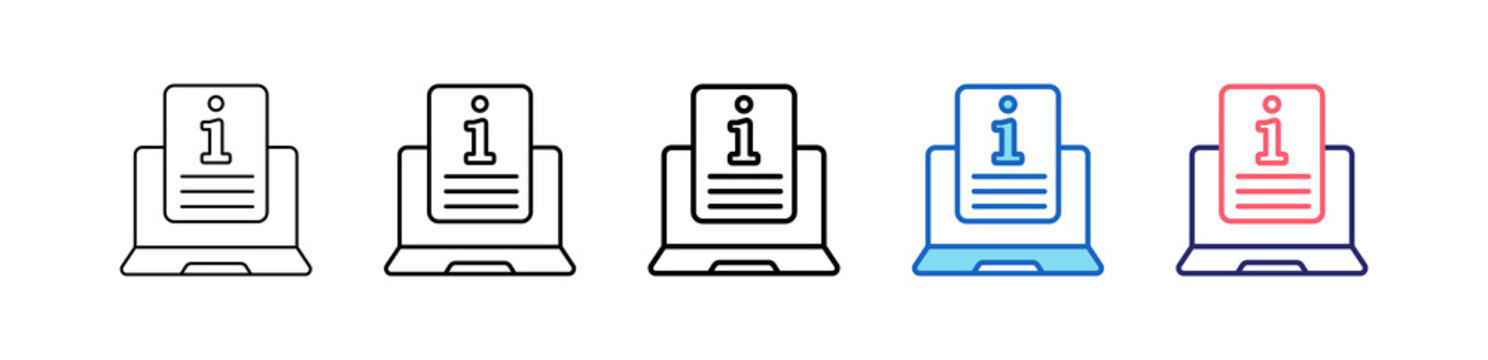 Information Icon In 5 Different Styles Set Collection.   
