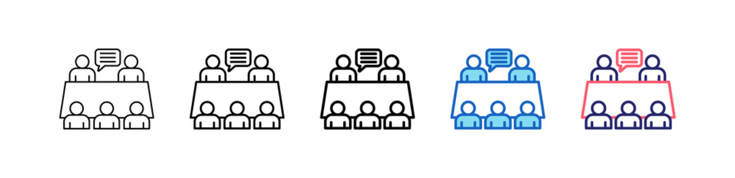 Forum Icon In 5 Different Styles Set Collection.   
