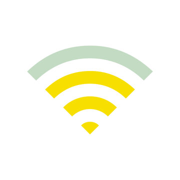 Good wifi signal strength icon yellow wireless internet network vector.