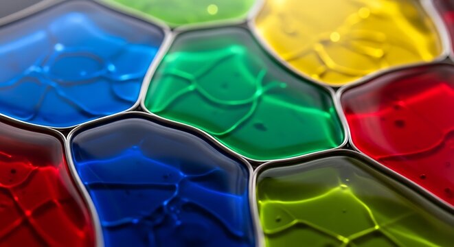 Colorful Mosaic Glass Panel Closeup.