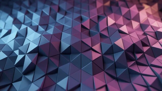 Seamless Loop 3D Pyramid Surface Abstract Illustration with Gradient Colors