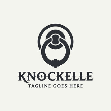 Classic metal door knocker logo for real estate and home services.