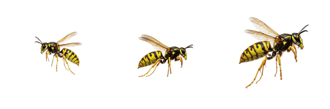 Wasp farm pest, Vespula vulgaris, common wasp worker profile, Vespidae family, agricultural fruit pest, nuisance stinging insect, predatory paper wasp specimen, aposematic yellow black band