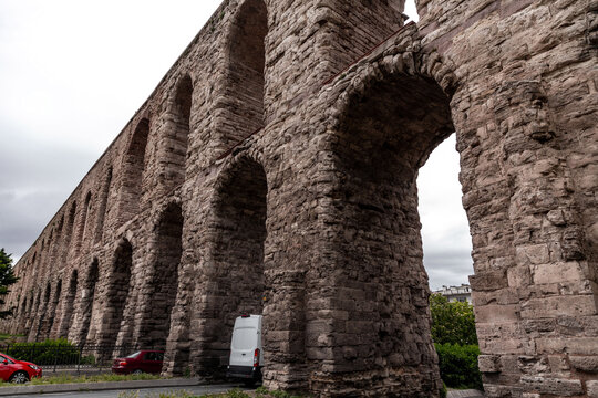 The Valens Aqueduct or Bozdogan Su Kemeri in Unkapani, Istanbul, Turkiye