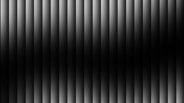 Vertical metallic blinds casting subtle shadows and light gradients, creating an abstract, modern backdrop with a sense of depth and sophistication