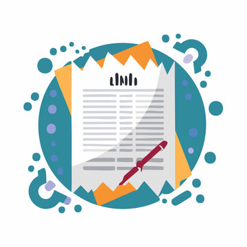 Financial Report with Pen and Chart