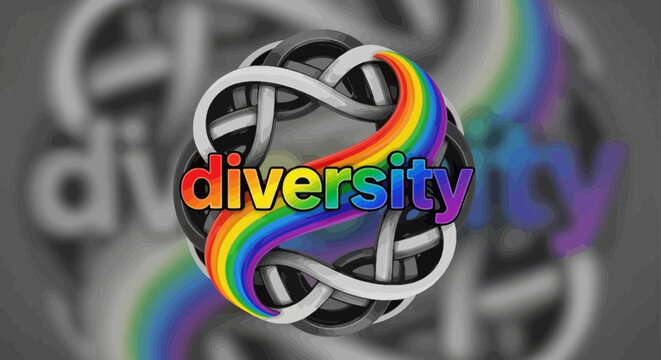 Diversity symbol with rainbow colors.
