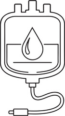 Fototapeta premium Medical Blood Donation Bag Thin Line Icon