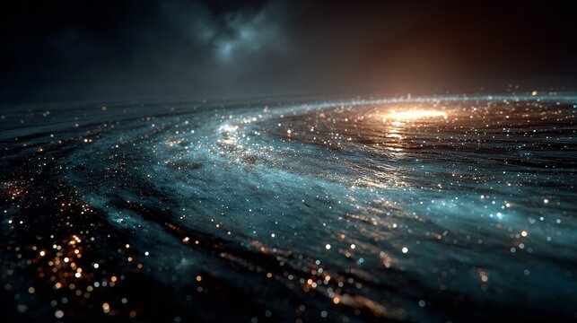 Deep space with massive gravitational distortion bending stars and light, creating ripples, spirals, and surreal cosmic anomalies in ultra-detailed realistic environment
