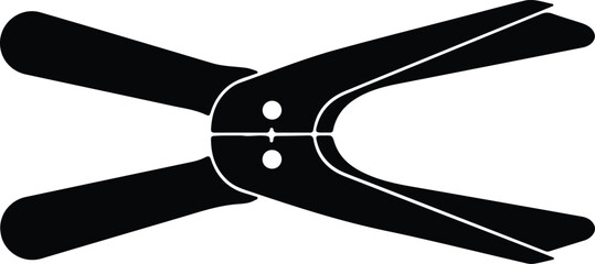 Silhouette vector of a black handheld metal workshop spring clamp design © AbuSadat