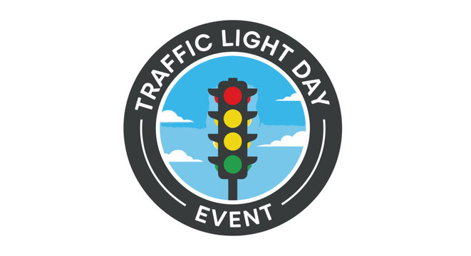 Traffic light signal with colored lights.