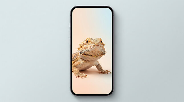 Contemporary Mobile App Splash Screen Banner Featuring Friendly Bearded Dragon