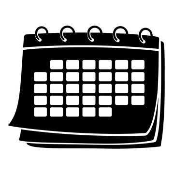 Spiral Bound Monthly Planner Silhouette Vector Illustration