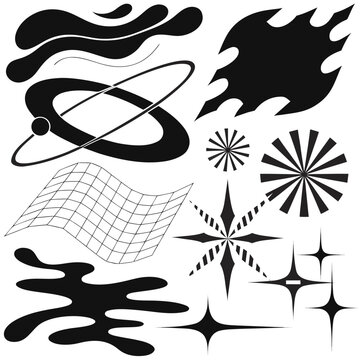 Cybercore Abstract Futuristic Graphic Shape Set