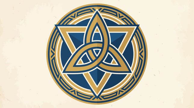Geometric Sacred Trinity Badge with Triquetra Motif