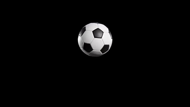 3D Soccer Ball Rotating Loop on Black, Green Screen, and White Backgrounds