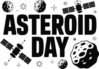 Asteroid Day Cartoon Vector Art, Cosmic Asteroid and Outer Space Concept © tanvir