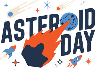 ASTEROID DAY vector illustration isolated on white background © tanvir