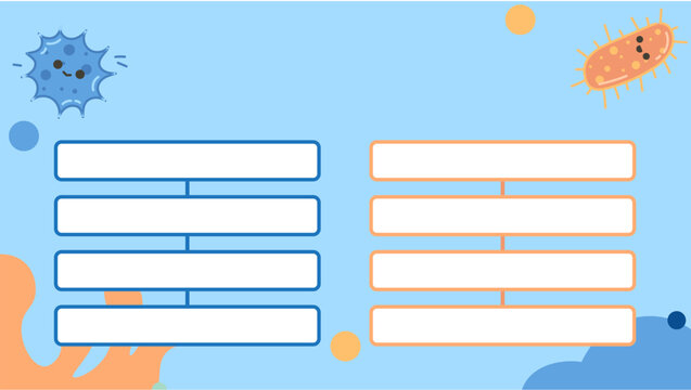 Empty medical test result form with virus icons on light blue background