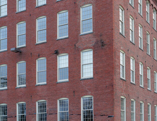old brick wall factory building