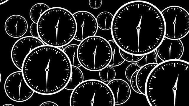 Floating Analog Clock Animation Time Passing Concept Background