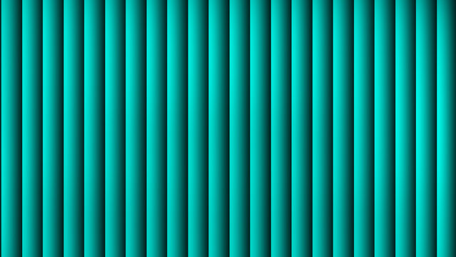 Abstract textured background of vertical turquoise blinds casting subtle shadows, creating a clean and modern aesthetic with a repeating pattern