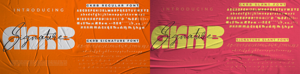Introducing gkrb signature and Serif font regular and slant styles © Shahabul