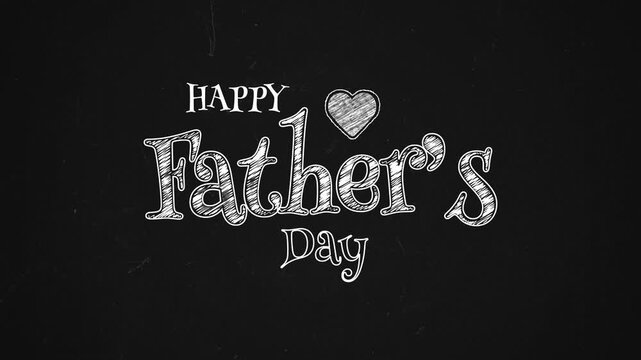 Happy Fathers Day Scribble Typography Animation Hand Drawn Style