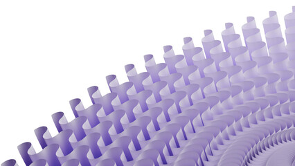 Fototapeta premium Abstract 3D purple wave geometric pattern background. Minimalist lavender parametric structure on white background, perfect for creative branding, modern web banners, and corporate presentation