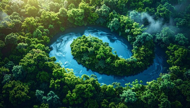 A pristine environment of fresh water drops glistening on green grass captures the essence of summer nature on our beautiful planet Earth