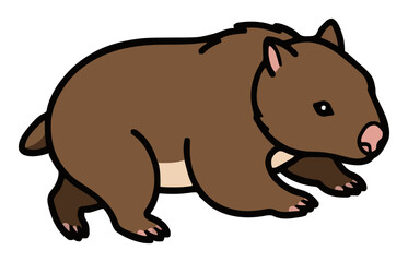 Fototapeta premium Wombat running dynamically isometric vector design. Generative AI